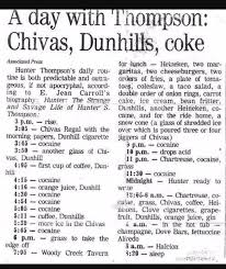 Image result for hunter s thompson schedule